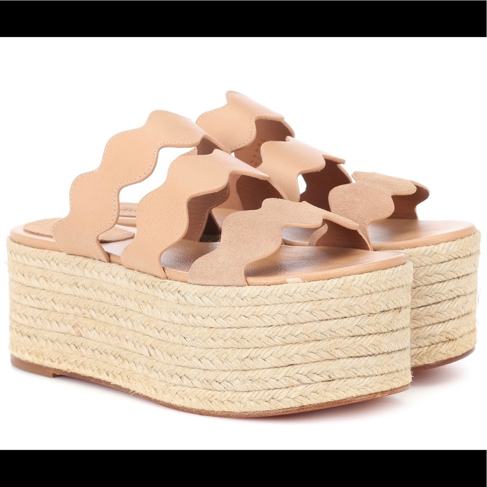 NEW Chloe Lauren Strappy Platform Espadrilles